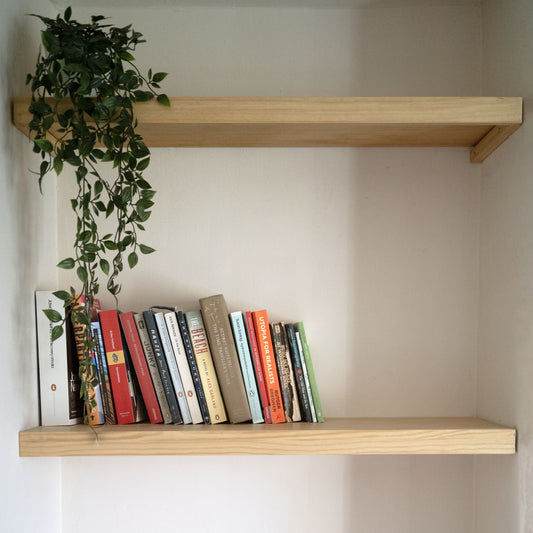 Solid Wood Alcove Floating Shelves - 132.5 cm by 30 cm