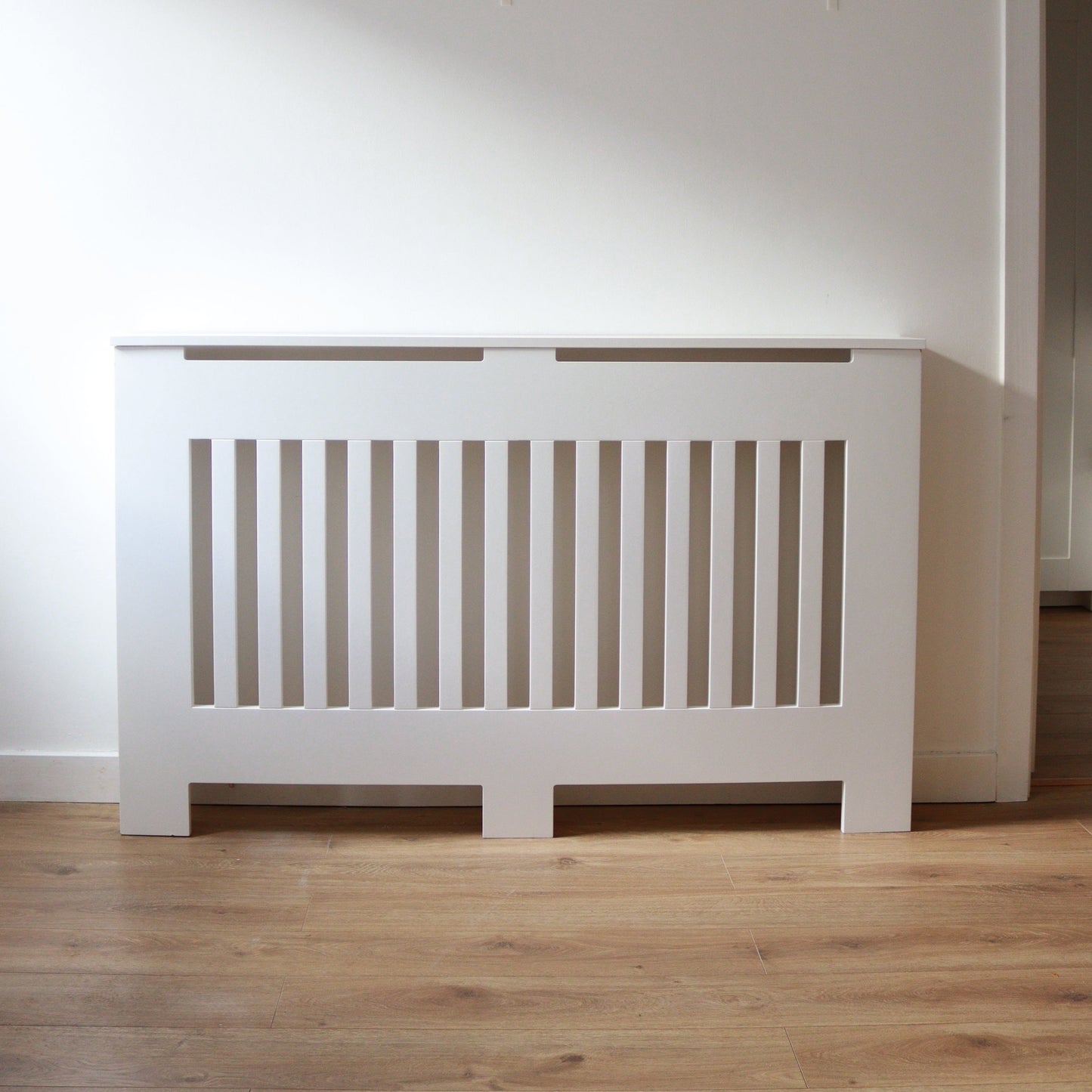 Custom Sized Radiator Cover: Wide Vertical Slats - 120 cm by 20 cm by 100 cm
