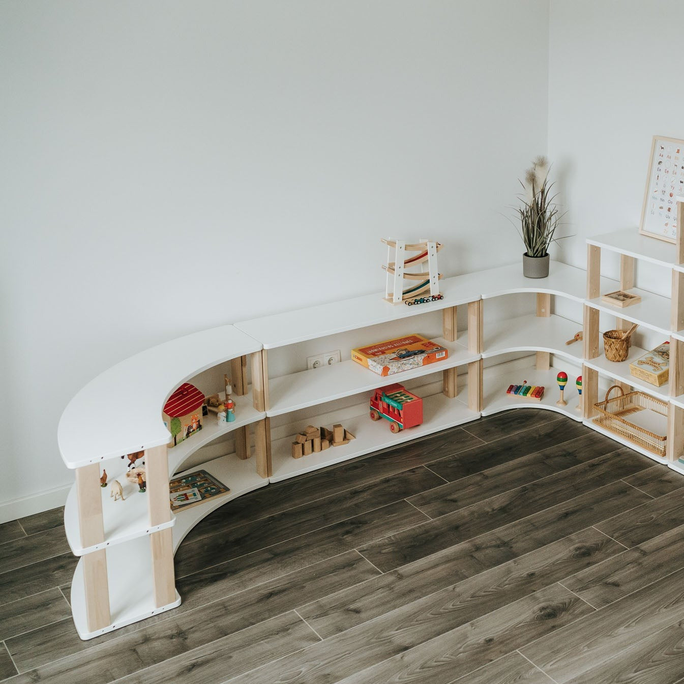 Create Your Own Montessori Storage Unit - White and Natural