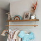Nursery Floating Shelf with Hanging Clothes Rail - 60 cm by 22 cm