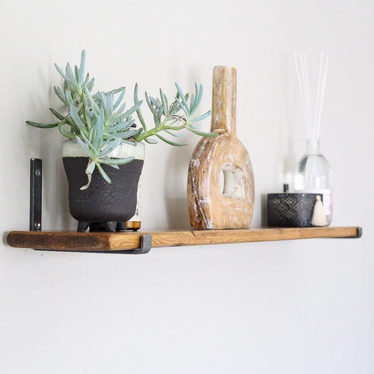 Thin Rustic Shelves with Brackets - 45 cm by 22 cm
