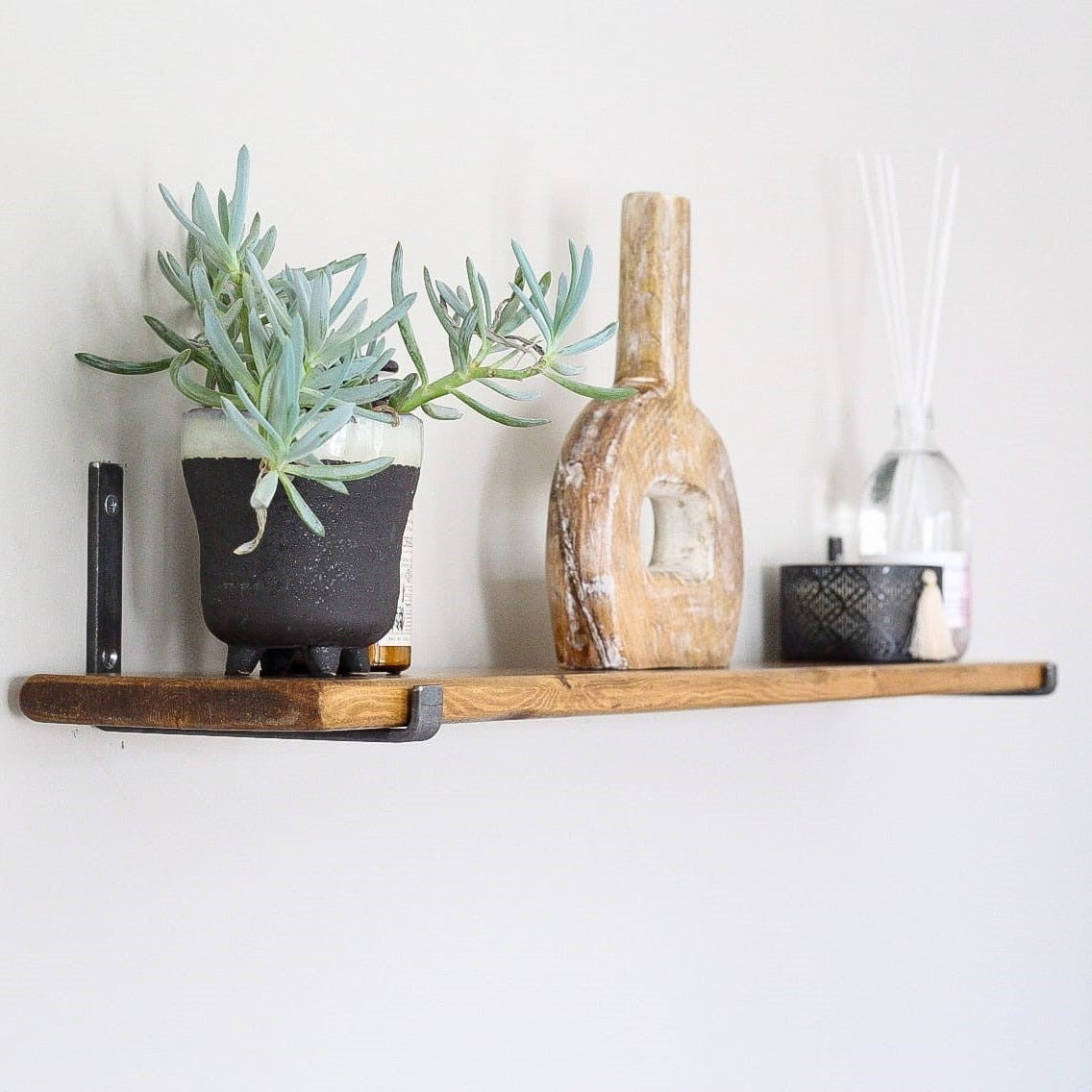 Thin Rustic Shelves with Brackets