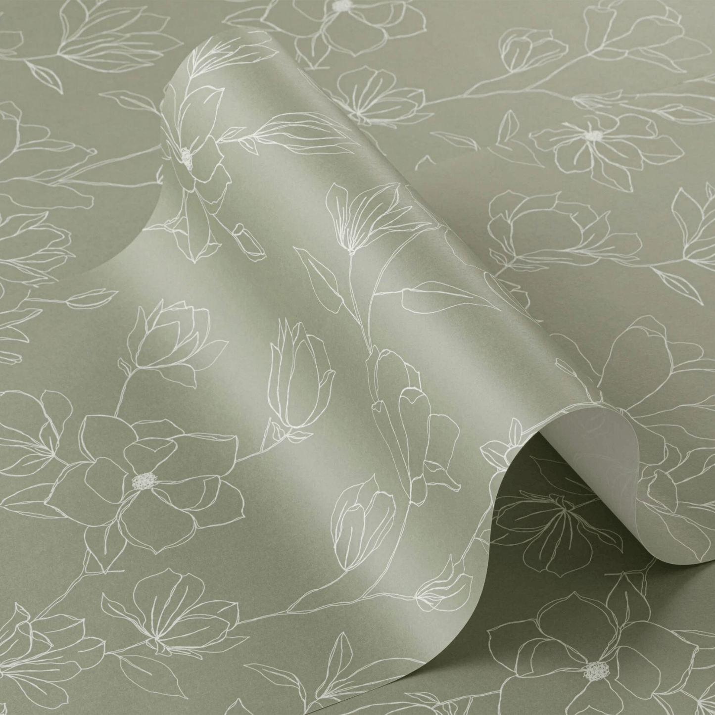 Green Floral Wallpaper and Paint Samples Kit