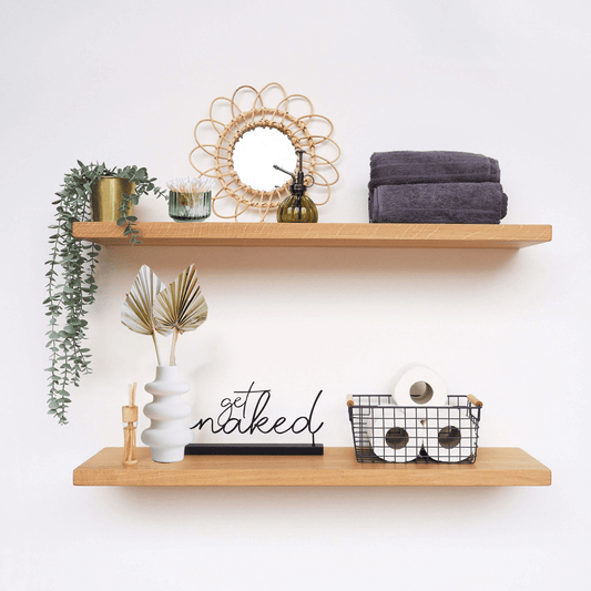 Solid Wood Floating Shelves 69 cm by 14 cm