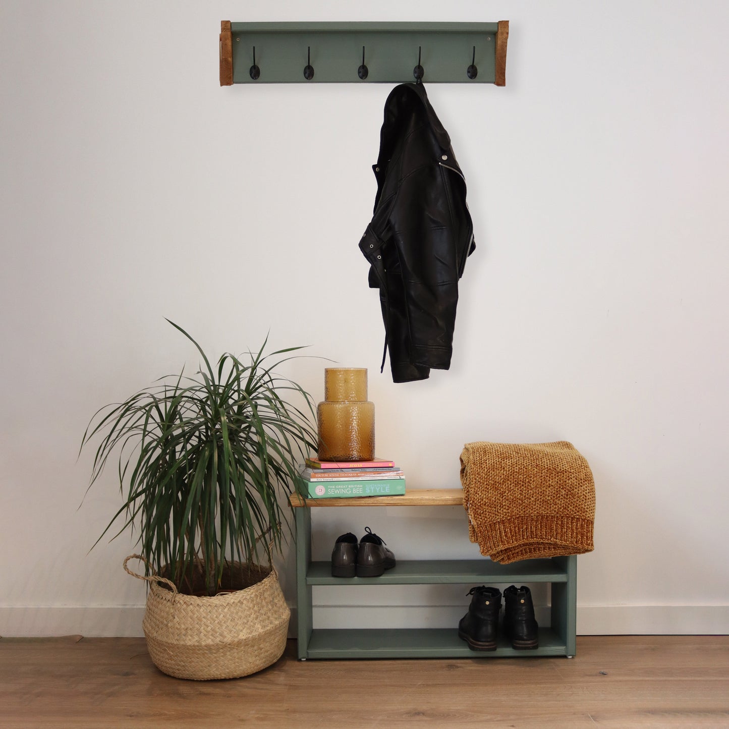 Coat Hook and Shoe Rack Storage Narrow 70 cm by 22 cm by 55 cm