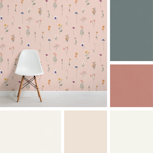 Pastel Pink Wallpaper and Paint Samples Kit