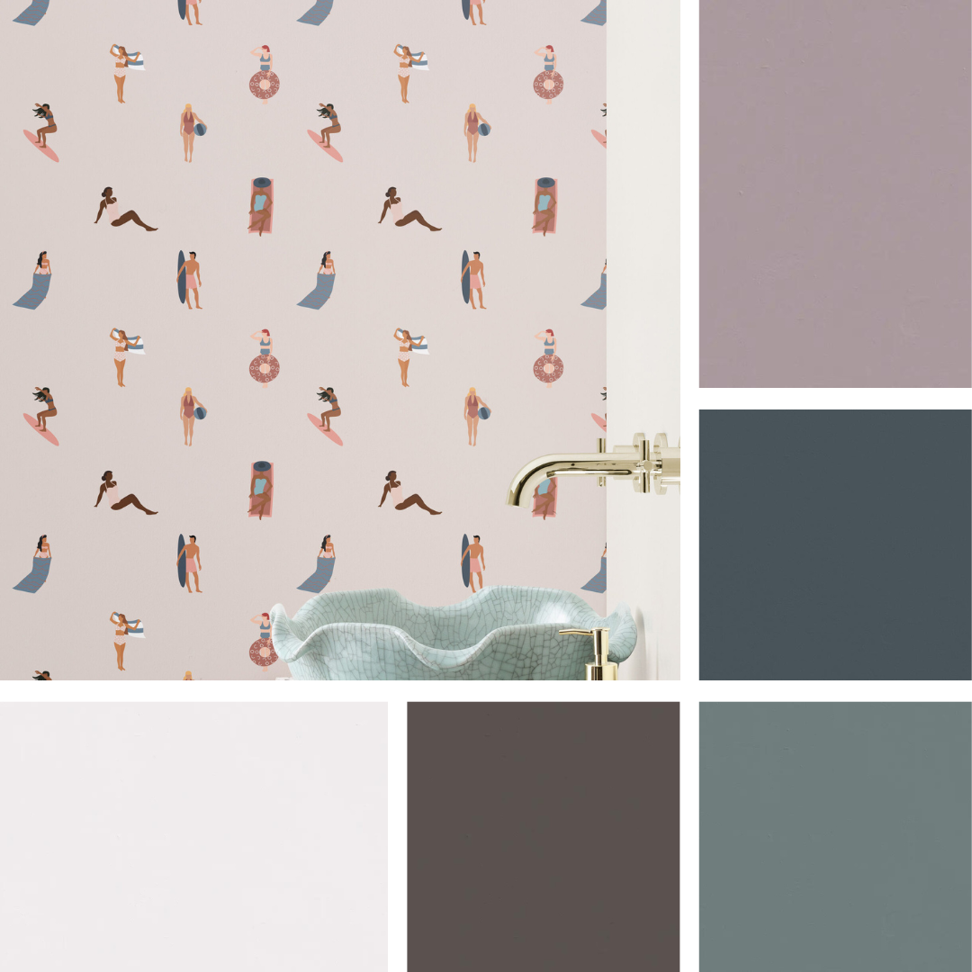 Beach Theme Wallpaper and Paint Samples Kit
