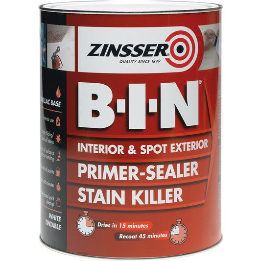 Zinsser B-I-N Primer Sealer Paint White 2.5L